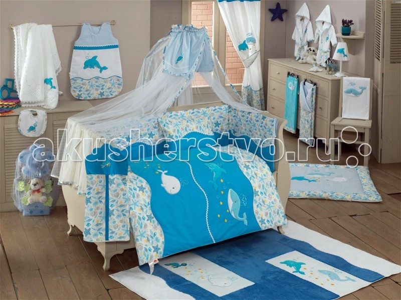 Комплекты в кроватку Kidboo Sea Life (6 предметов) балдахин kidboo sea life белый голубой