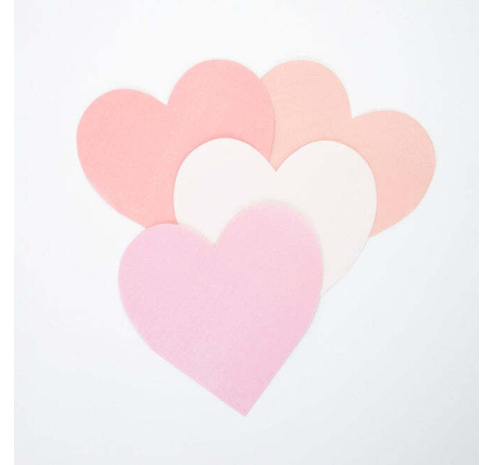 Товары для праздника MeriMeri Салфетки Розовое сердце малые 20 шт.
