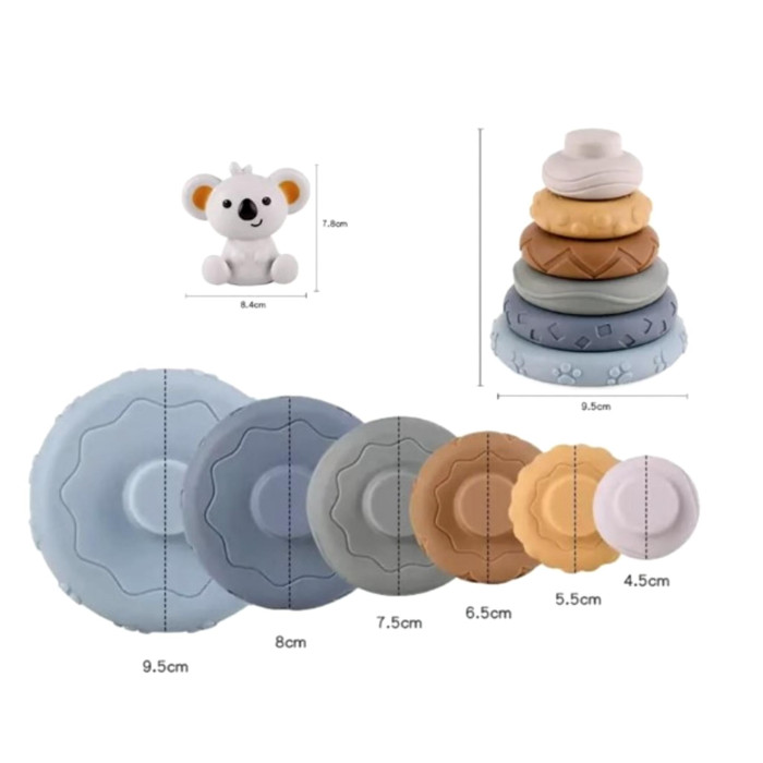 Sharktoys Развивающая игрушка для ванной мягкая пирамидка Коала