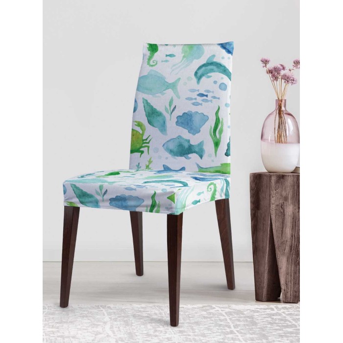 Аксессуары для мебели JoyArty Декоративный велюровый чехол на стул со спинкой Морское разнообразие