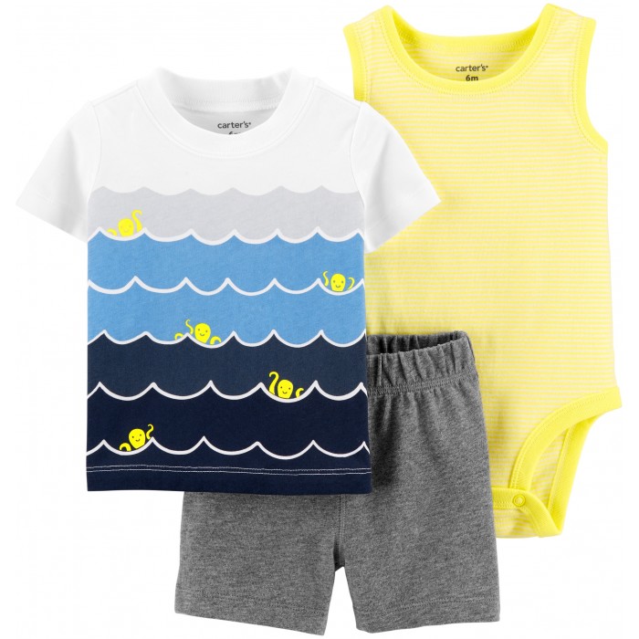 комплекты детской одежды crockid комплект для мальчика худи и брюки Комплекты детской одежды Carter's Комплект для мальчика 1H350510