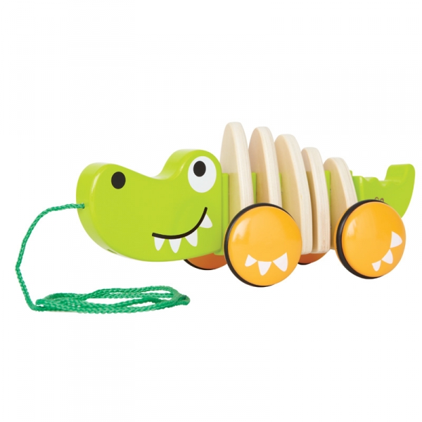 цена Каталки-игрушки Hape Крокодил Е0348