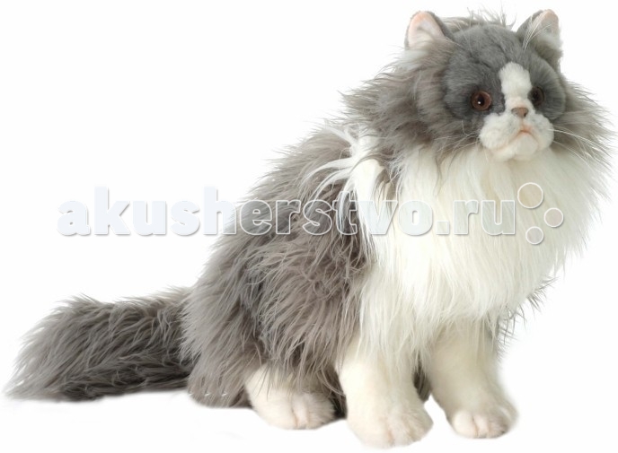 

Мягкая игрушка Hansa Персидский кот Табби серый с белым 38 см, Персидский кот Табби серый с белым 38 см