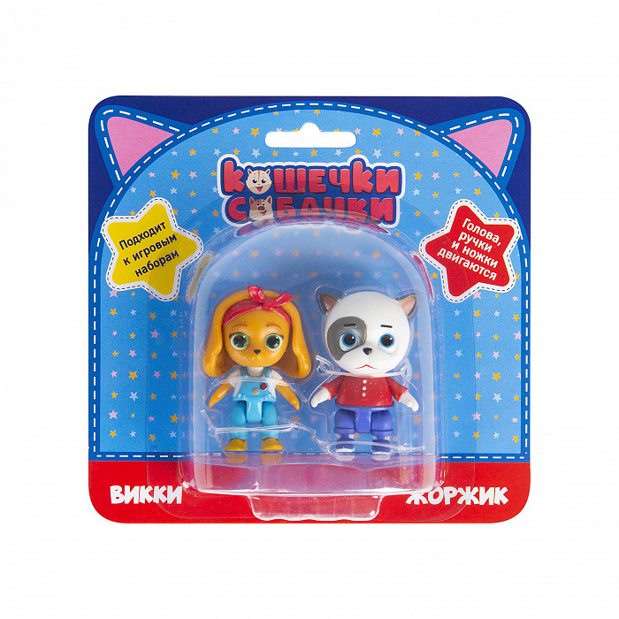 

Кошечки-Собачки Набор пластиковых фигурок Викки и Жоржик 5,5 см, Набор пластиковых фигурок Викки и Жоржик 5,5 см