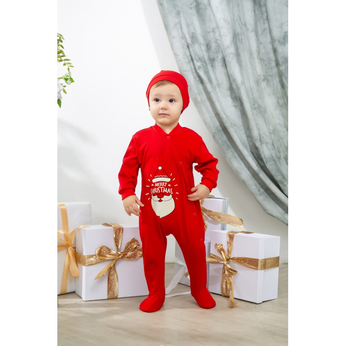 Комплекты детской одежды Осьминожка Комплект (Комбинезон, шапочка) Merry Christmas 318-390П
