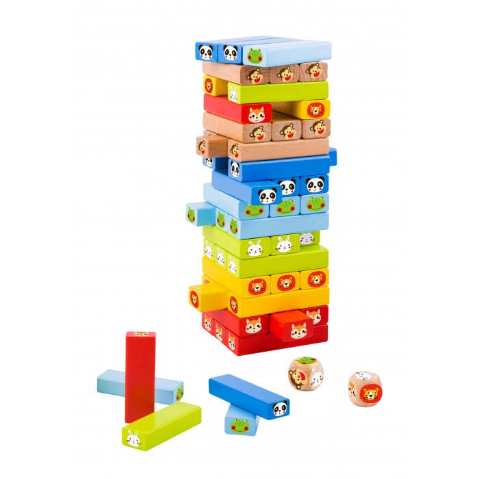 Настольные игры Tooky Toy Игра Дженга-животные игры для малышей tooky toy игра падающая башня животные
