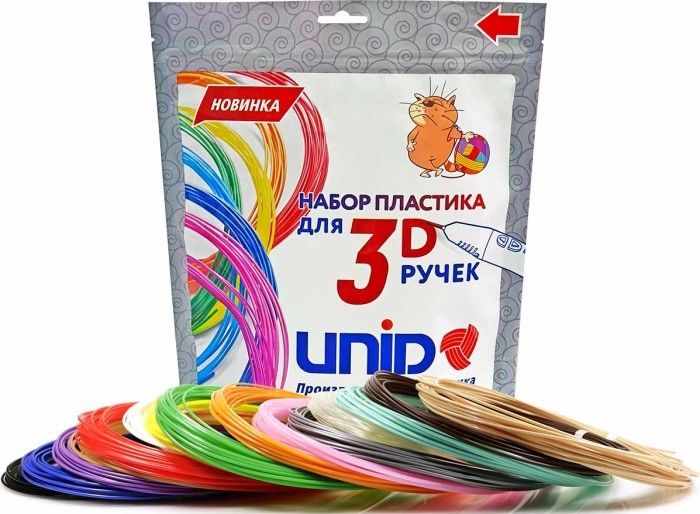 Unid Комплект пластика PLA для 3Д ручек (15 цветов)