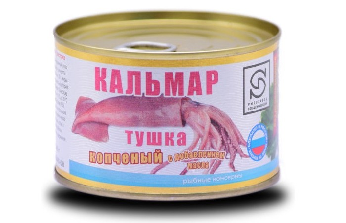 Как выглядит сырой кальмар