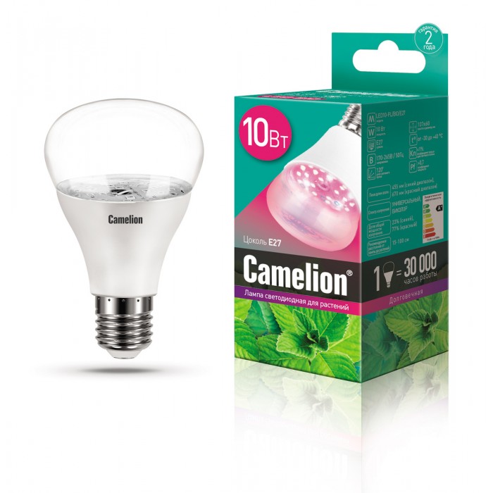 Светильник Camelion LED лампа для растений LED10-PL/BIO/E27