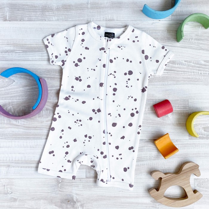 Боди, песочники, комбинезоны Mjolk Песочник Sleep and Play Кляксы