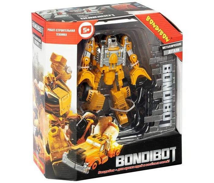 цена Роботы Bondibon Трансформер Bondibot 2 в 1 робот-трактор с ковшом