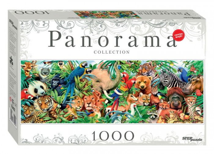 Step Puzzle Пазл панорама Мир животных 1000 элементов