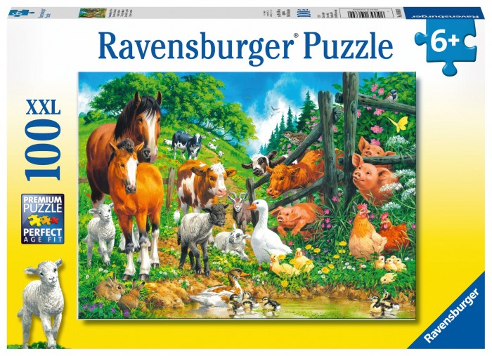 Ravensburger Пазл Встреча животных 100 элементов конструктор quercetti цепочка из животных 18 элементов