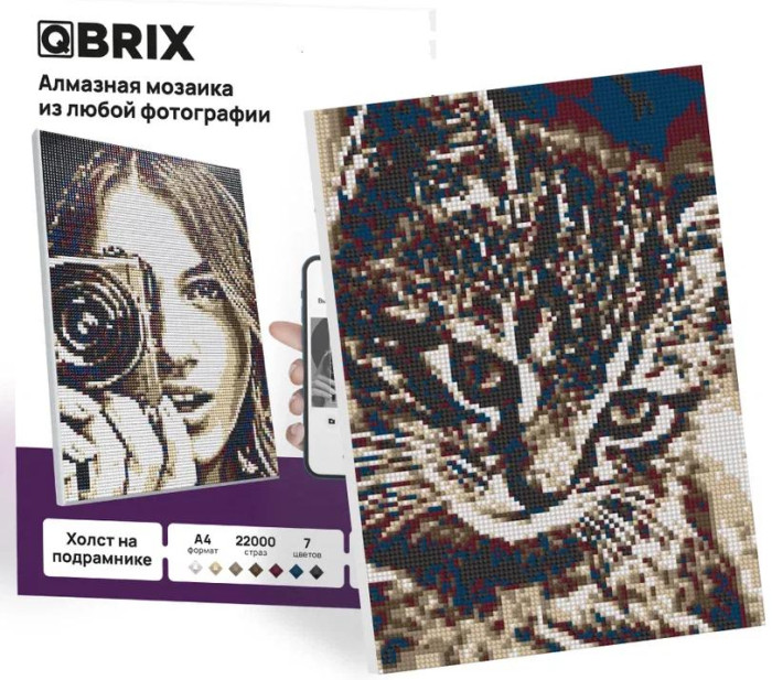  Qbrix Алмазная фото-мозаика на подрамнике А4 Vintage