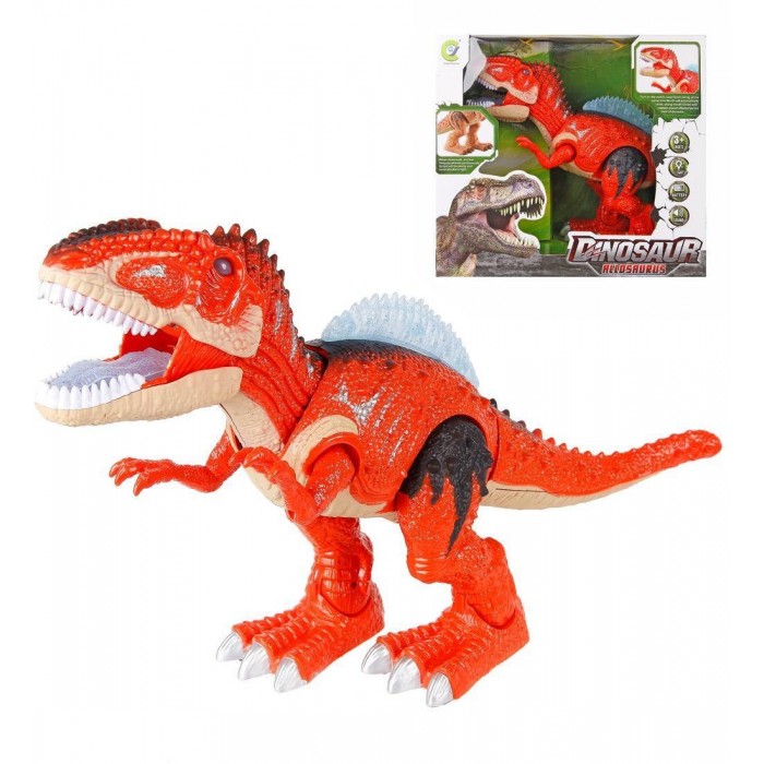 Электронные игрушки Наша Игрушка Динозавр Y333-02 динозавр на бат свет звук в коробке светятся глаза ходит вращает головой rs6163