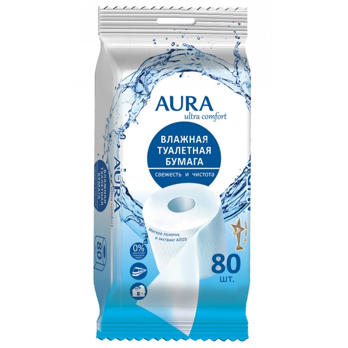  Aura Влажная туалетная бумага Ultra Comfort 80 шт.