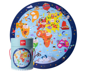  Apli Kids Круглый пазл и постер (48 элементов) - Карта мира