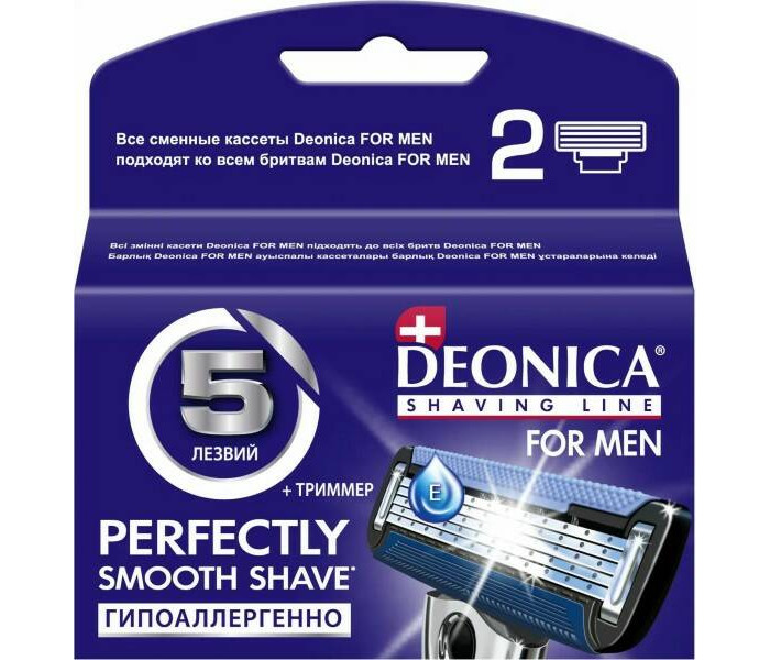 Deonica For Men Сменные кассеты для бритья 5 лезвий 2 шт.
