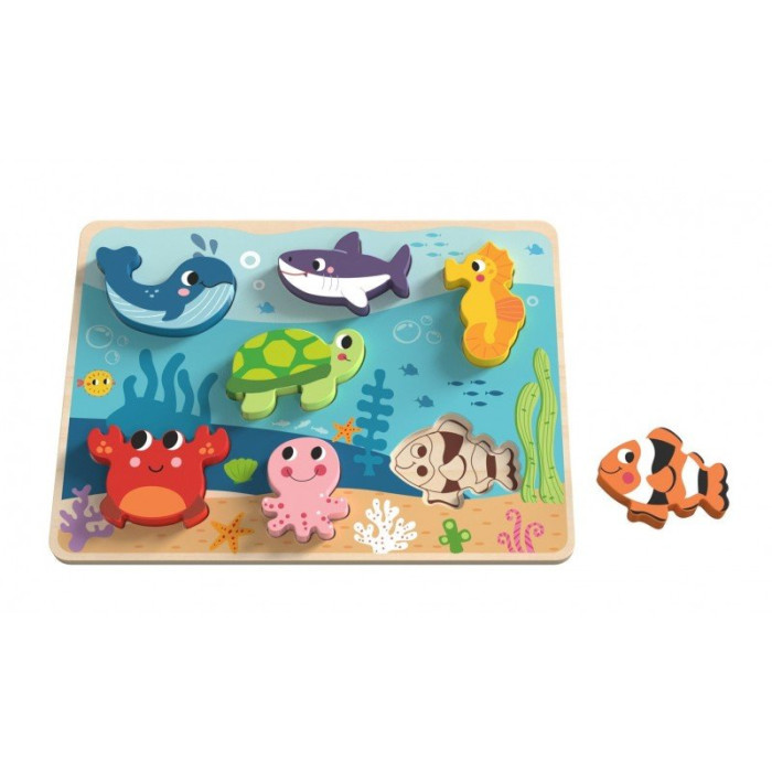 Пазлы Tooky Toy 3D Пазл Морской мир TK265 деревянная 3d головоломка книга игрушки для детей деревянная 3d головоломка с мультяшными животными интеллектуальные детские игрушки для