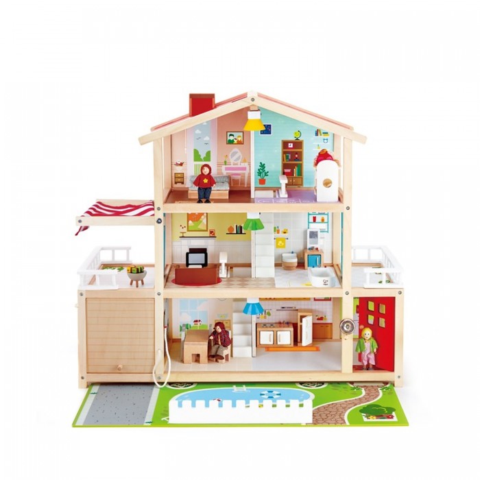 Кукольные домики и мебель Hape Кукольный семейный особняк кукольные домики и мебель hape мебель для ванной