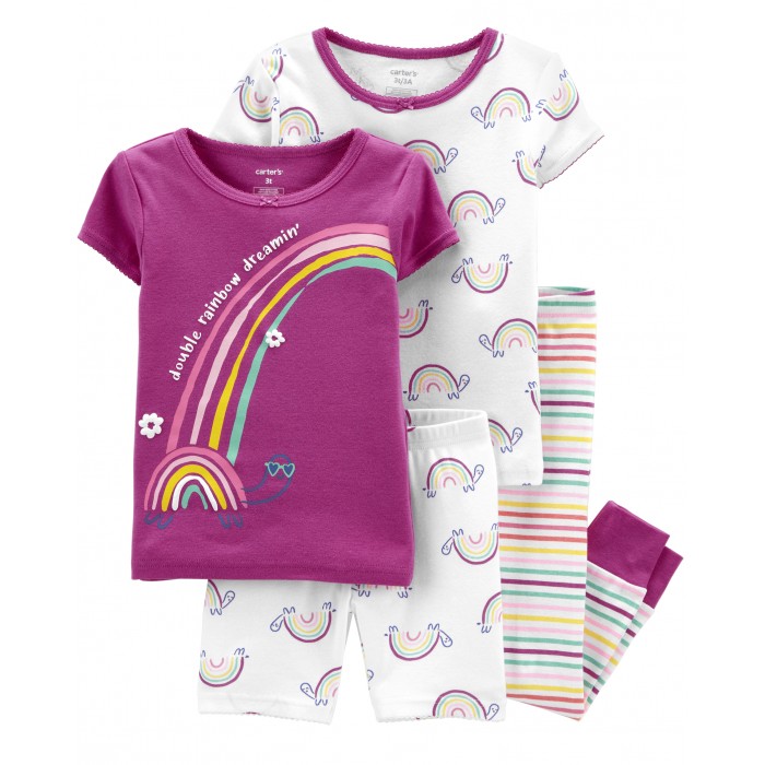 Домашняя одежда Carter's Пижама для девочки с радугой (4 предмета)