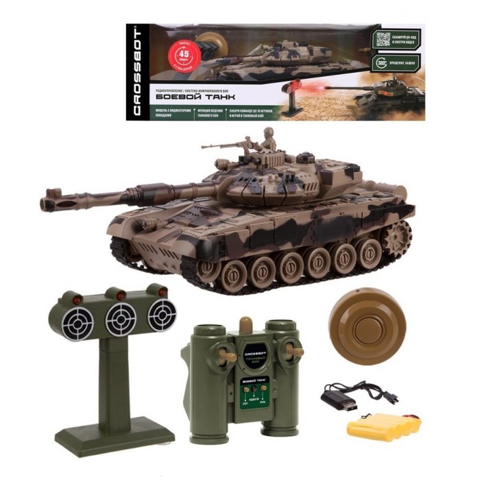 Радиоуправляемые игрушки Crossbot Танк Т-90 на радиоуправлении с мишенью танк 1 toy взвод танковый бой р у 2 танка 2 4 ггц 1 28 35 см