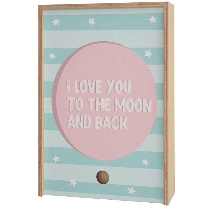  Акушерство Деревянная подарочная коробка Memory Box I love you to the moon and back 30х21х6 см