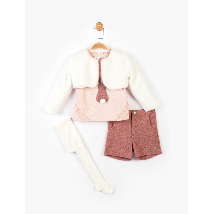 Комплекты детской одежды Panolino Комплект для девочки (шорты, кофта, болеро, колготки) PN14912