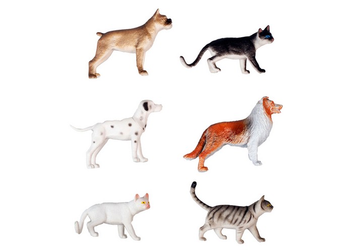 

1 Toy Набор фигурок Собаки и кошки 6 шт., Набор фигурок Собаки и кошки 6 шт.