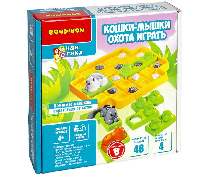 Bondibon Настольная логическая игра-головоломка БондиЛогика Кошки-мышки Охота играть жизнь 8 охота на президентов