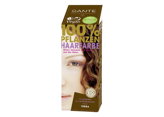 фото Sante растительная краска для волос терра тёмно-русый 100 г