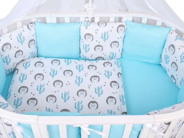 топотушки комплект детского постельного белья 12 месяцев цвет мятный 6 предметов Комплекты в кроватку AmaroBaby Ежики (15 предметов)