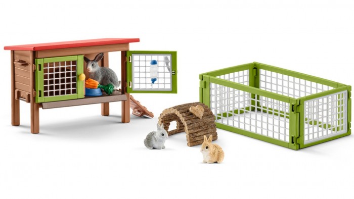 фото Schleich игровой набор клетка для кроликов