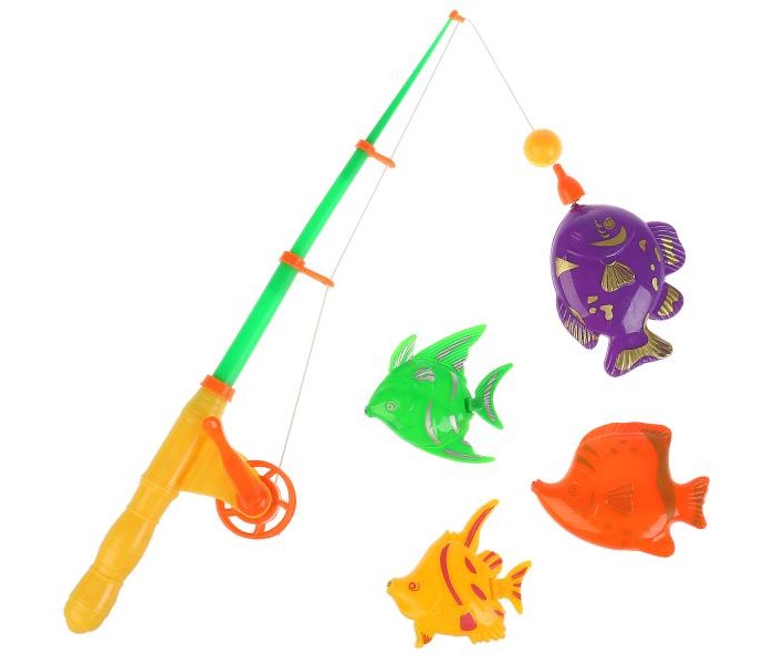 Игрушки для ванны Играем вместе Рыбалка Три кота 4 рыбки цена и фото