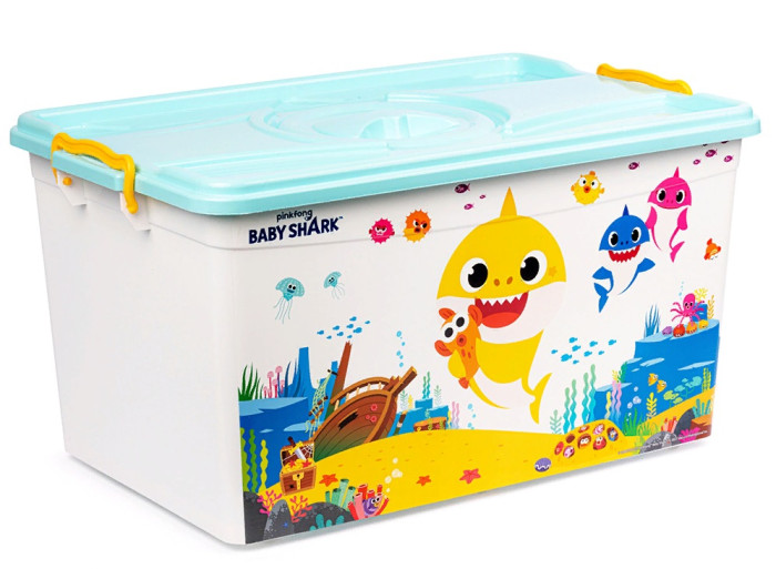 

Альтернатива (Башпласт) Контейнер Baby Shark 50 л с крышкой, Контейнер Baby Shark 50 л с крышкой