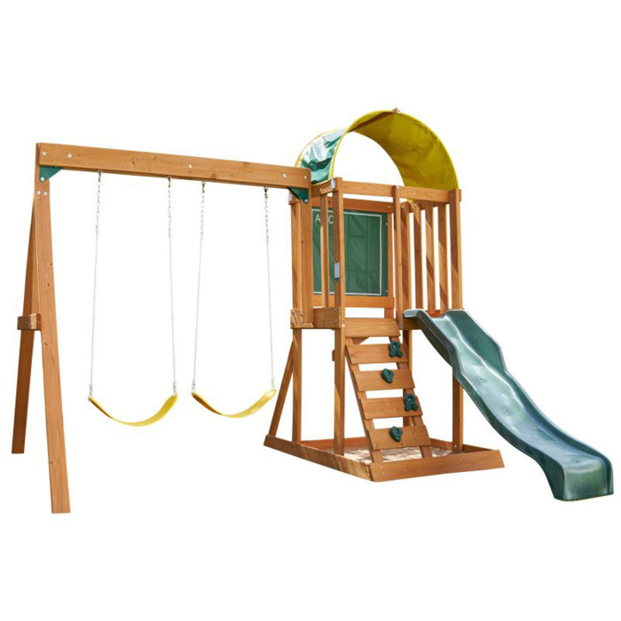 фото Kidkraft детский игровой комплекс для дачи качели, горка, песочница, лестница, 2 этажа