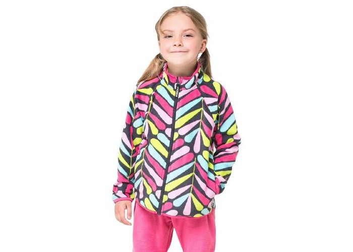 Crockid  Куртка для девочки Цветные листики ФЛ 34011/н/35 ГР - фото 1