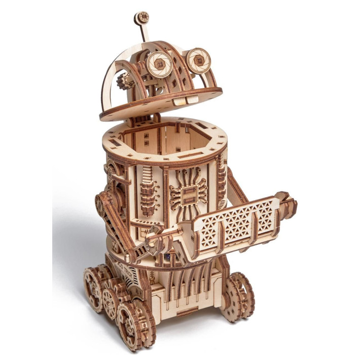 фото Wood trick электронная деревянная сборная модель космический робот уборщик