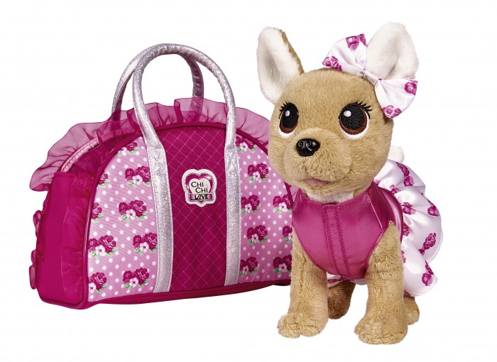 Мягкие игрушки Chi-Chi Love Плюшевая Модная собачка с сумочкой, 20 см цена и фото