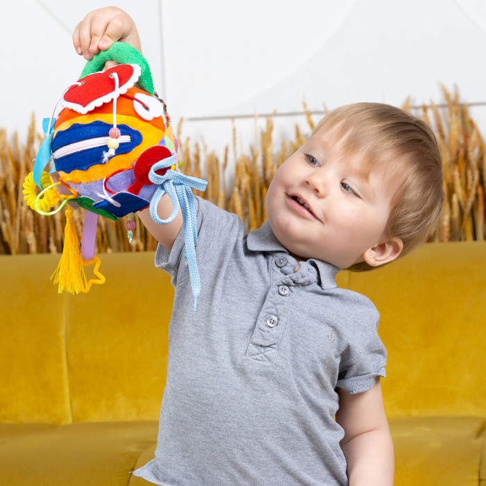 Развивающая игрушка Evotoys Мягкий бизиборд Мячик мини Soft Ball