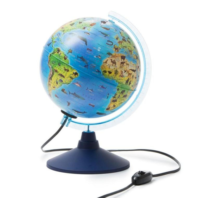  Globen Интерактивный глобус зоогеографический детский с подсветкой 250 мм INT12500306