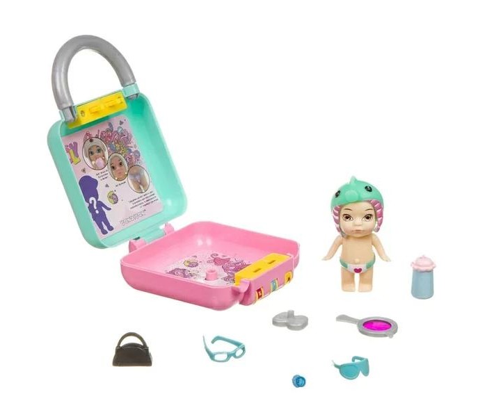 цена Куклы и одежда для кукол Bondibon Игровой набор OLY Кукла в чемоданчике на кодовом замке в шапочке с животным ВВ3873