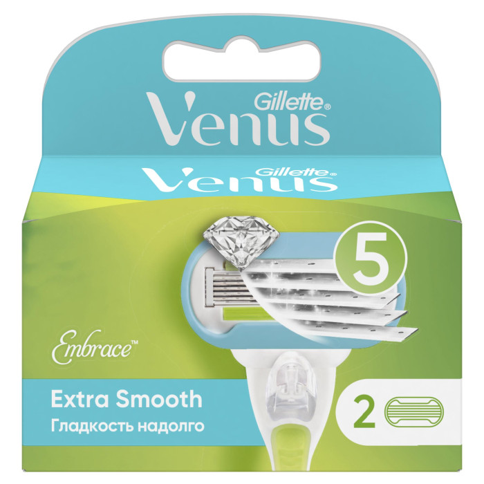 

Venus Сменные кассеты для женской бритвы Extra Smooth 5 лезвий 2 шт., Сменные кассеты для женской бритвы Extra Smooth 5 лезвий 2 шт.