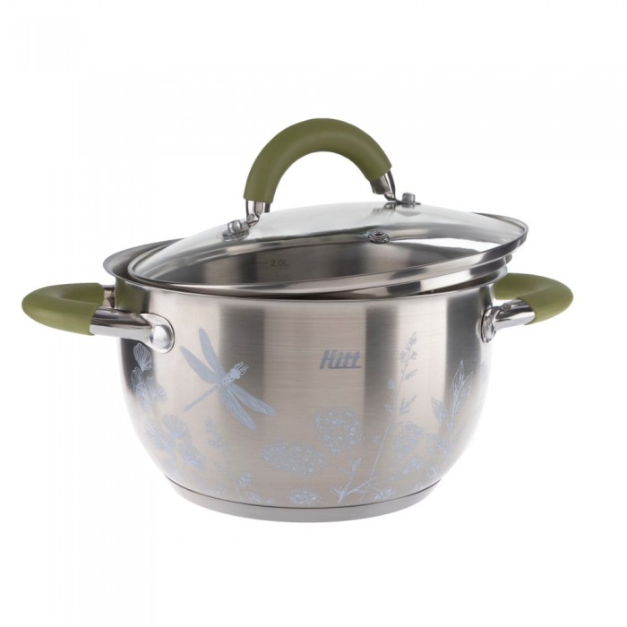 

Hitt Кастрюля Botanica из нержавеющей стали, со стеклянной крышкой 3.3 л, Кастрюля Botanica из нержавеющей стали, со стеклянной крышкой 3.3 л