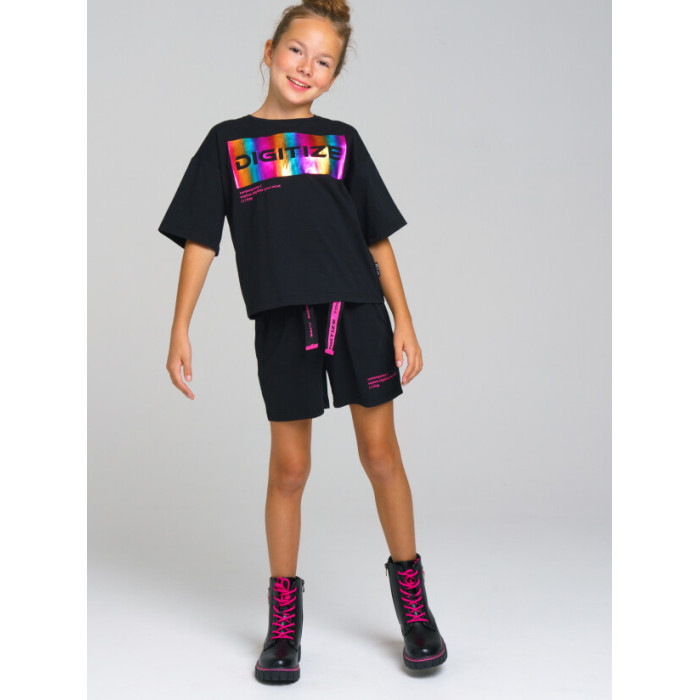 комплекты детской одежды playtoday комплект для девочек cherry baby girls футболка легинсы Комплекты детской одежды Playtoday Комплект для девочек Digitize tween girls (футболка, шорты)