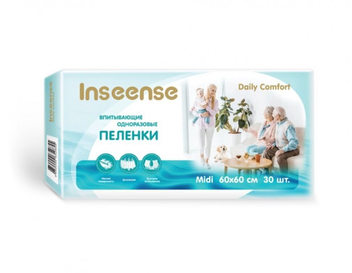  Inseense Пеленки одноразовые Daily Comfort 60х60 30 шт.