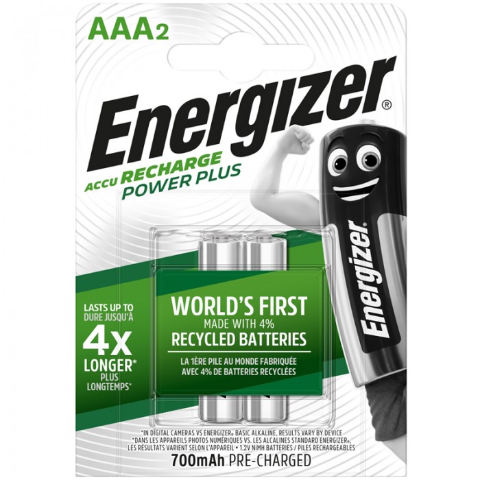 

Energizer Аккумулятор Power Plus AAA (HR03) 700mAh 2B, Аккумулятор Power Plus AAA (HR03) 700mAh 2B