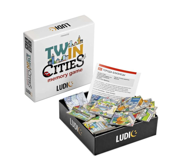 Настольные игры Ludic Карточная настольная игра Города-Близнецы настольная игра на скорость собери первым 72 фигуры 54 карточки звонок