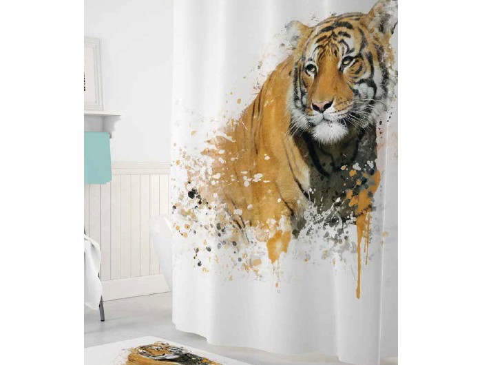 фото Tropikhome шторы для ванн полиэстер digital printed tiger 180х200 см