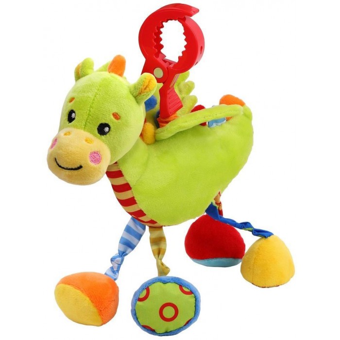 подвесные игрушки happy baby растяжка с вибрацией гусеница Подвесные игрушки Жирафики с вибрацией Дракончик